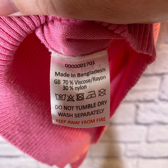 Hell Bunny Pink Cropped Short Sleeve Cardigan Sweater Plus Size 3XL - Picture 7 of 8